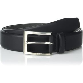 BOSS mens Tonal Logo Buckle Smooth Leather Belt