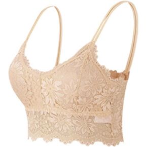 Womens Sexy Lace Camisole Bralette Top with Thin Shoulder Straps Chest Wrap Tops for Outerwear Bralette Crop Top