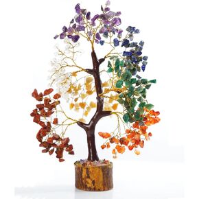 Chakra Stones & Crystals Seven Chakra Tree of Life Positive Energy Feng Shui Healing Gemstones Home Decor Gifts House Warming SYMT04