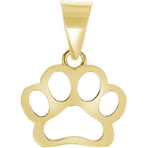 14K Gold Dainty Dog Paw Print Pendant, Paw Yellow Gold Charms, Tiny Dog Paw Pendant, Gift for Dog Pet Lover, Animal Gold Jewelry for Men and Women Made in USA