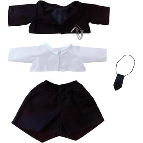 niannyyhouse 40cm Plush Doll Clothes Coat Shirts Pants Ties Accessories Suits Sitting Dolls Dress Up (Black)