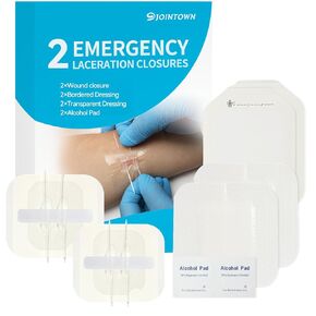 Emergency Laceration Closures, Zipstitch Wound Closure Device (4 Set) - 2 Types Laceration Repair Without Stitches, Easy to Use Wound Closure Kit for Home, Outdoors