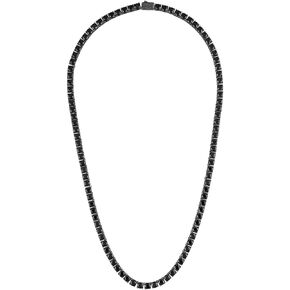 Bulova Jewelry Men's Classic Black Ruthenium Plated Sterling Silver Tennis Necklace with 5mm Black Spinel, Length 22" Style: BVC1021-BKSBSP