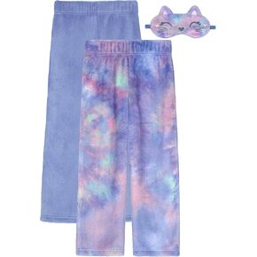 Saint Eve Kids Girls Fuzzy Pajama Pants, 2 Piece PJ Pant Set and Sleep Mask