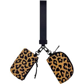 Mini Zip Around Keychain Wallet for Women - Portable Leopard Print Key Zero Purse -Lightweight & Stylish Accessory
