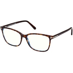 Eyeglasses Tom Ford FT 5842 -B 052 Shiny Dark Havana,"t" Logo/Blue Block Lense