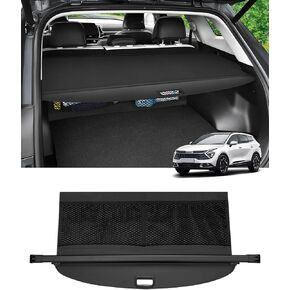 Autorder Cargo Cover Fit for 2023 2024 2025 Kia Sportage Accessories Upgraded Trunk Cover with Extra Storage Net Retractable Security Shield Shade Cover