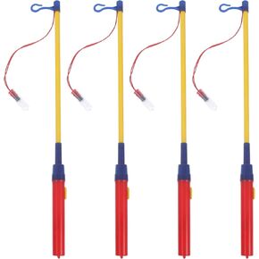TOYANDONA 4PCS 39CM Joyous Lantern Rods LED Electronic Lantern Stick with Hook Anti-Rust Lantern Sticks Energy Saver Lantern Stick for Christmas Halloween Lantern Festival Decor
