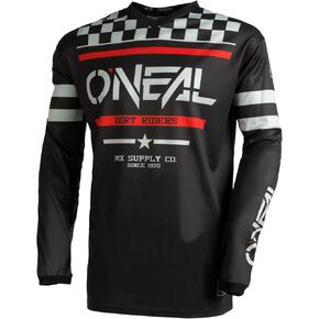 O'Neal Boys V Neck Element Squadron Jersey, Black/Gray, Medium US