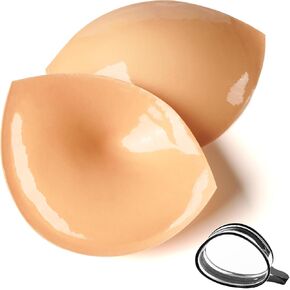 Double-Sided Adhesive Bra Pads, Ultra Lightweight Soft Breast Enhancement Sticky Bra Inserts Reusable Washable Bikini Padding