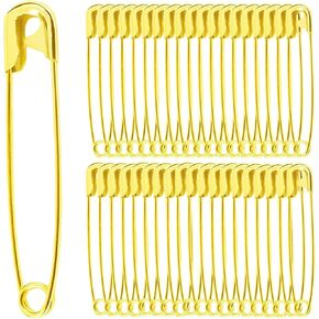 Safety Pins, 50 Pcs 1.8 inch/45 mm Large Safety Pins Heavy Duty, Gold Safety Pins for Clothes, Blanket, Sweaters, Shawls, Crafts (Gold)