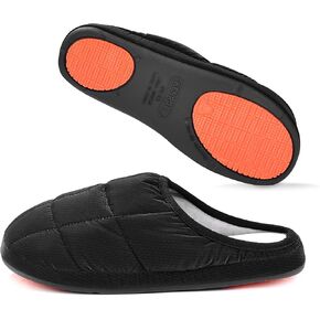 House Slipper, Non Slip Goose Down Fuzzy Slippers, Winter Warm Indoor Shoes for Women and Men