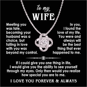 Necklace To My Wife - The Best Thing That Ever Happened To Me, Love Knot Necklace, Gift For Wife, Gift for her,Gifts For Wife Romantic, Christmas Birthday Gift, Valentine Gift