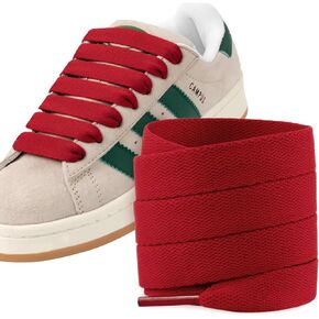 2 Pairs Fat Shoe Laces for Sneakers 5/8" Wide Upgrade Tight Weave Flat Shoelaces for Skateboarding Shoes
