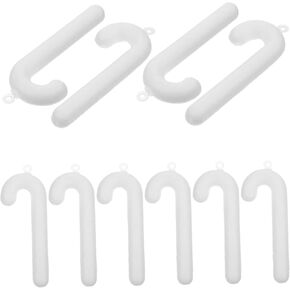 SEWACC 10pcs Foam Candy Cane Christmas Canes Ornaments White Foam Modelling Polystyrene Candy Cane for Craft Christmas Tree Hanging Ornaments
