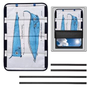 RV Door Window Shade, Unique Ocean Fish Design Foldable RV Blackout Window Cover, 100% UV Rays Protection Camper Trailer Door Window Cover Thickened Oxford Fabric (Fish)