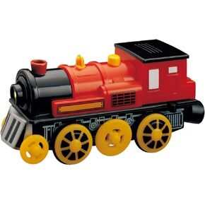inc. Red Motorized Toy Train Engine - Classic Steam Locomotive with Real Chug-Chug Sound, Bells, Whistle. Rubber Wheel Tread for Traction. Colorful Dark Red