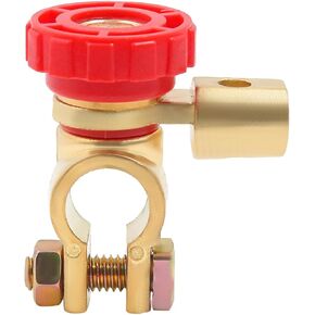 Battery Master Disconnect Cut Off Switch, Car Top Post Quick Disconnect Battery Switch Isolator, Negative Post Terminal Kill Battery Saver for Marine Boat RV (Red)
