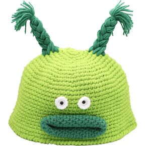 Funny Knitted Hat, Warm Beanie Hat with Braid, Big Mouth Design Halloween Cosplay Costume Accessories