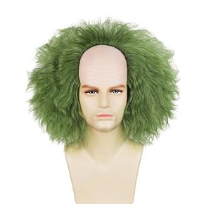 Short Green Bald Wig men Cosplay Halloween Costume Party