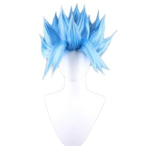 Short Fluffy Blonde Golden Crazy Wig Men's Goku Anime Role Play Cosplay Costume Wigs (Not Styled)