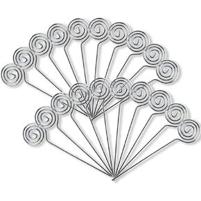 Ring Loop Round Shape Craft Wire Clip Table Card Holders Note Photo Picture Memo Holder for Party Birthday Office DIY Cake Topper Accessories Decoration,20 Pack Silver