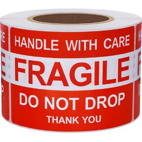 Hybsk 4x6 inch Do Not Drop Thank You Fragile Stickers Adhesive Label 100 Per Roll (4x6 inch)