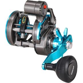 Burning Shark Baitcasting Fishing Reel, Smooth Powerful Round Baitcaster Reel, Saltwater Inshore Surf Trolling Reel, Conventional Reel for Catfish, Musky, Bass, Pike