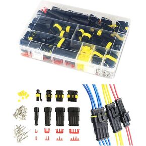 352PCS 26 Kits Waterproof Quick Connectors, 1/2/3/4 Pin Car Waterproof Connector Electrical Plug Cable Connector Plug in Saudi Arabia