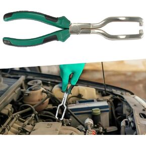 BASIKER Electrical Disconnect Pliers, Upgrade Automotive Fuel Lines Disconnect Tool, Long Spark Plug/Fuel Nozzle/Ignition Coils/Spring Hose Clamps Removal Repair Tool for Car