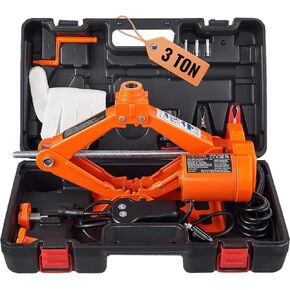 VEVOR Electric Car Jack, 3 Tons /6600 lbs 12V Electric Scissor Jack with Electric Impact Wrench, Double Saddles with Remote Control, Portable Car Jack for Sedan, SUV, Truck Tire Change Replacement