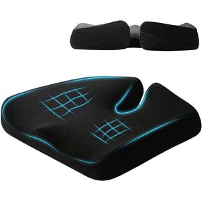 Extra Large Memory Seat Cushion, Multifunctional for Office or Driving Use, Premium Quality and Durability,Comfortable(21.5 * 17.7 * 4 inches) (Black)