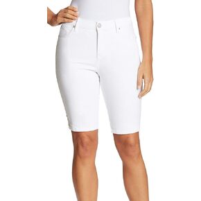 Gloria Vanderbilt Women's Petite Mid Rise Belted Jean Bermuda Short