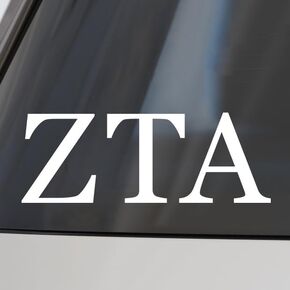 Sorority Shop Zeta Tau Alpha Car Decal Sticker- Greek Letters Design, Officially Licensed Zeta Tau Alpha Sorority Window Sticker