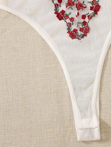 Lilosy Sexy Floral Embroidered Teddy Babydoll Lingerie Set in Kuwait
