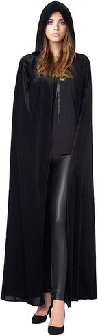 Unisex Cape Hooded Cloak Halloween Cloak with Hood Costumes Party Cape Black in Saudi Arabia