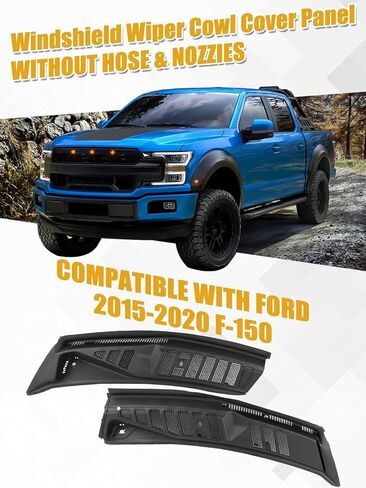 لوحة إدراج ممسحة الزجاج الأمامي المتوافقة مع Ford F150 2015-2020 OE-Style تحل محل FL3Z-15022A68-C FL3Z-15022A69-B، لوحة تهوية الغطاء العلوي الأيسر + الأيمن in Kuwait
