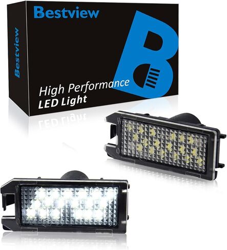 Bestview LED لوحة ترخيص ضوء علامة مصباح الكروم مع مشبك التجنيب لـ 1988-1999 تشيفي جي إم سي سيلفرادو سييرا C/K سلسلة 1500 2500 3500 سوبربان بليزر تاهو يوكون سونوما، حزمة من 2 in Kuwait