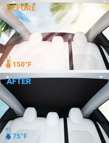 Motrobe 2024 ترقية Tesla Model 3 Highland Sunshade Roof [لا يتدلى أبدًا، لا توجد فجوات] ظل شمسي للسقف الزجاجي [طلاءات كريستال ثلجي نانو] عازل للحرارة للحماية من الشمس للطراز 3 ملحقات Highland رمادي in Kuwait