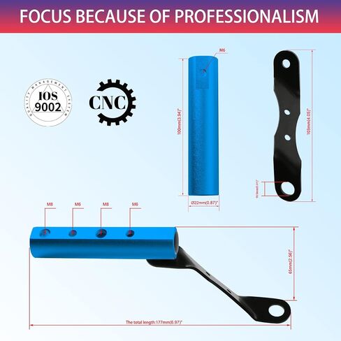 Generic Handlebar Extender for Motorcycles with Smartphone Holder, Blue, 360 Rotation, 100mm Bar Length, 22mm Diameter, Suitable for Honda, Kawasaki, BMW, Yamaha, Suzuki, Scooters in Saudi Arabia