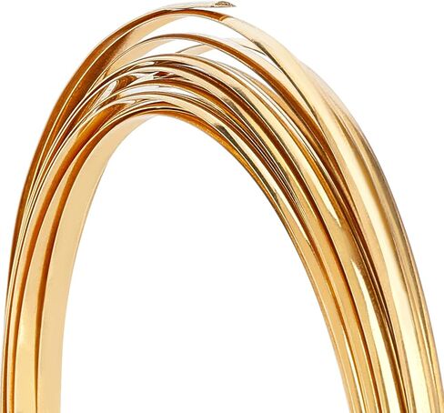BENECREAT 6 Gauge 16 Feet Half Round Brass Wire 4mm Wide Brass Copper Wire Jewelry Beading Wire Gold Jewelry Wire for Crafts Making Supplies in Saudi Arabia