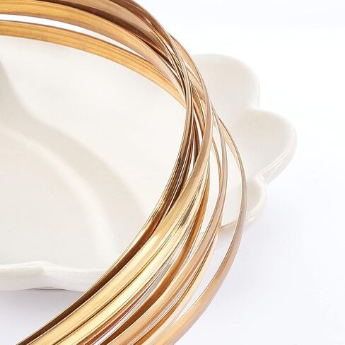 BENECREAT 6 Gauge 16 Feet Half Round Brass Wire 4mm Wide Brass Copper Wire Jewelry Beading Wire Gold Jewelry Wire for Crafts Making Supplies in Saudi Arabia