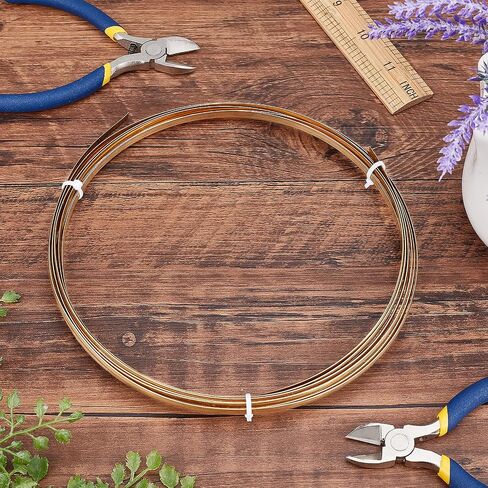 BENECREAT 6 Gauge 16 Feet Half Round Brass Wire 4mm Wide Brass Copper Wire Jewelry Beading Wire Gold Jewelry Wire for Crafts Making Supplies in Saudi Arabia