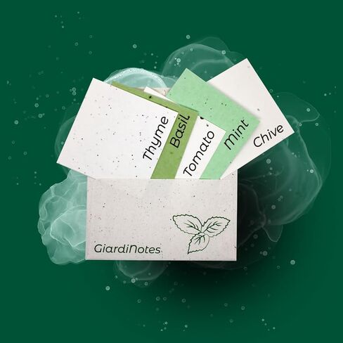 GiardiNotes - مجموعة من 5 بطاقات بذور أنيقة قابلة للزراعة مع بذور الخضروات والأعشاب في ظرف من القنب، ورق حرفي صديق للبيئة للهدايا وحفلات الزفاف والاحتفالات in Saudi Arabia
