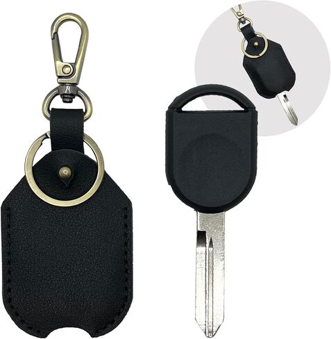 Key Shell case and Keychain Set, Key Blank Shell Case with chip Holder Compatible with Ford H84 H92 599114 599179,Genuine Leather Keychain in Saudi Arabia