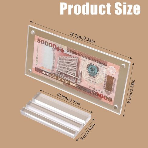 Dollar Bill Frame Holder Acrylic Dollar Bill Display Case Bill Holder for Collectors, Clear Paper Money Holders Money Ticket Protector, Currency Frame Display Case Transparent Photo Protector in Saudi Arabia