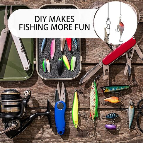 100 Pack Fishing Looped Spinner Shaft, Stainless Steel Spinner Bait Wire Fishing Lure Making Supplies Fishing Spinner Shaft Lure Making Kit Rigs for Freshwater Bass Trout Walleye Salmon Catfish in Saudi Arabia