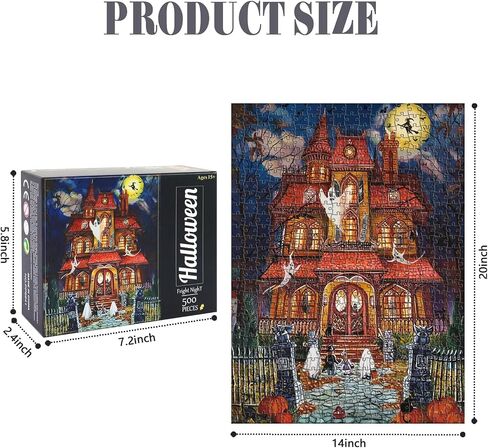 Halloween Fright Night 500 Pieces Jigsaw Puzzles for Adults, Halloween Decoration for Family Party Holiday in Saudi Arabia