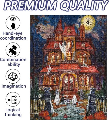 Halloween Fright Night 500 Pieces Jigsaw Puzzles for Adults, Halloween Decoration for Family Party Holiday in Saudi Arabia
