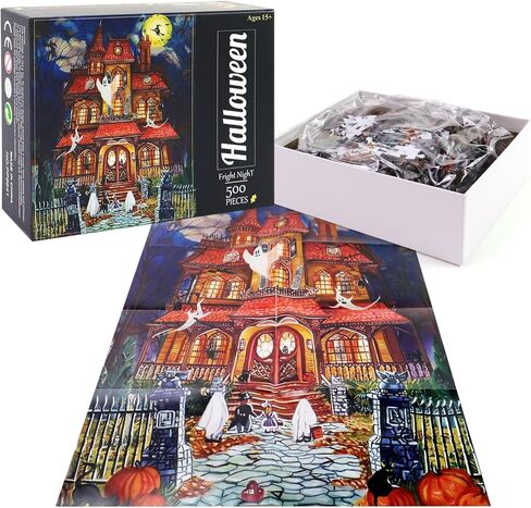 Halloween Fright Night 500 Pieces Jigsaw Puzzles for Adults, Halloween Decoration for Family Party Holiday in Saudi Arabia